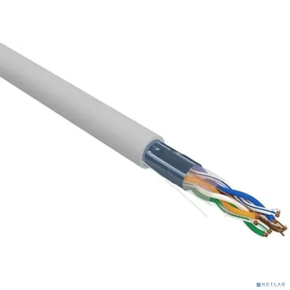 Rexant (02-0025-R) Кабель витая пара F/UTP, CAT 5e, PVC, 4x2x0,52 мм, 24AWG, INDOOR, SOLID, серый, 305м, РФ
