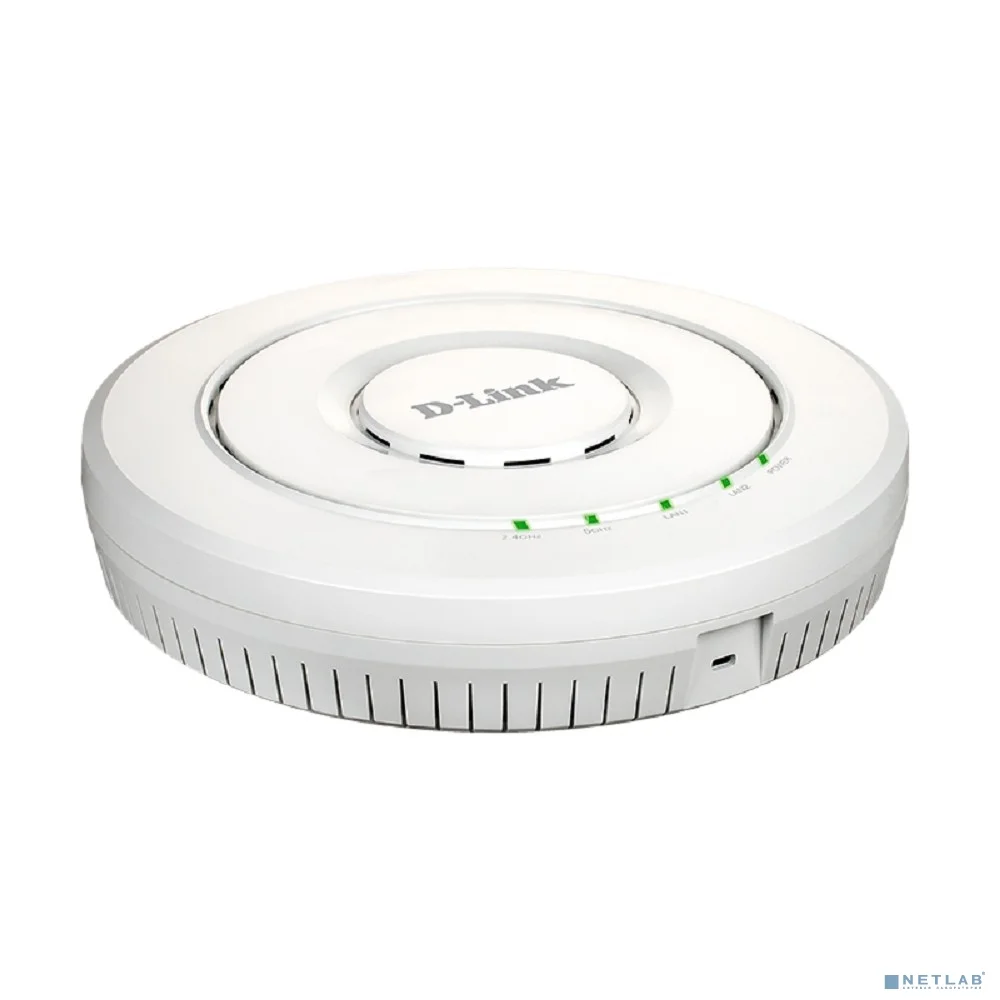 D-Link DWL-8620AP/A1A Беспроводная двухдиапазонная унифицированная точка доступа AC2600 Wave 2 с поддержкой MU-MIMO, PoE и 4 внутренними антеннами(Адаптер питания в комплект поставки не входит)
