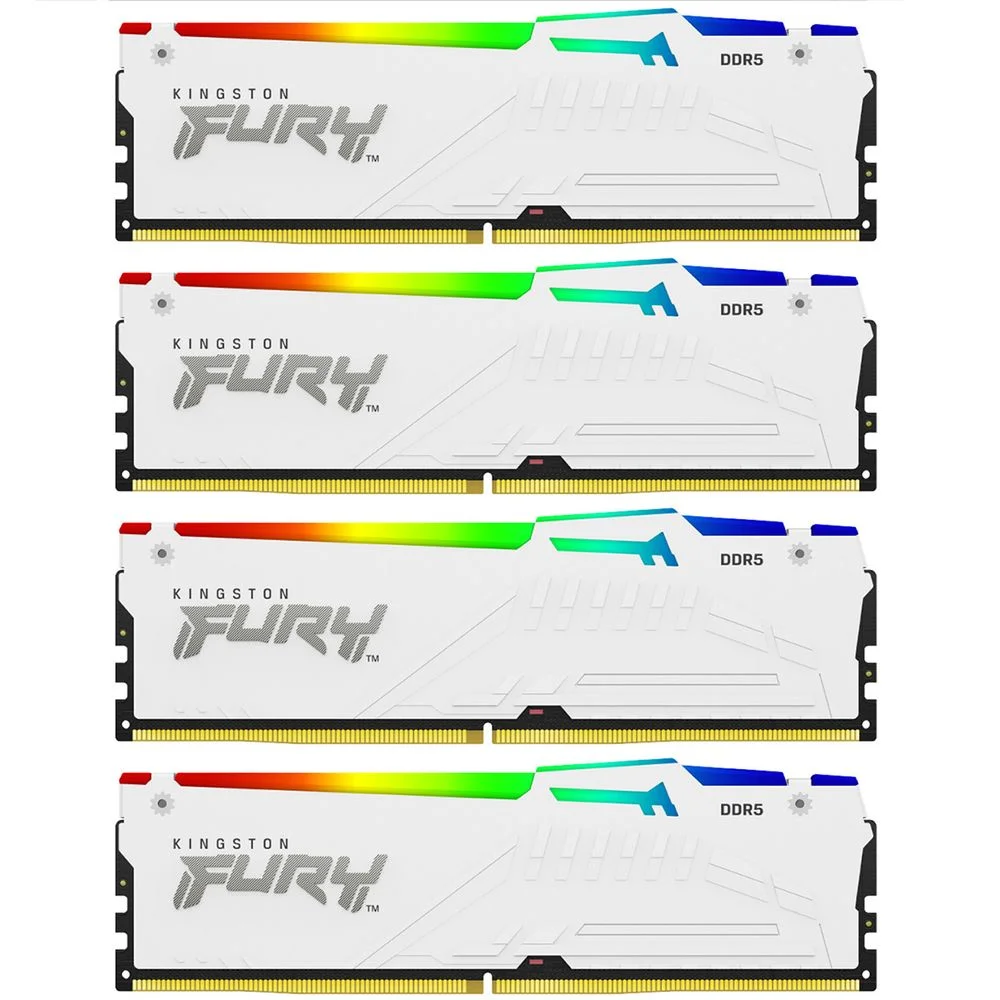 Модуль памяти Kingston 128GB DDR5 5600MHz DIMM FURY Beast White RGB (4х32gb), CL40