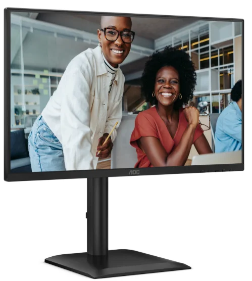 Монитор 23,8" AOC 1920x1080 WLED 16:9 IPS 300cd, 1500:1, 20M:1, 4ms, 178°/178°, VGA, HDMI, DP, USB hub: USB3.2x4, USB3.2-B, 120Hz, Speakers, Tilt, Height, Swivel, Pivot, Internal, VESA, Black, 3y 2