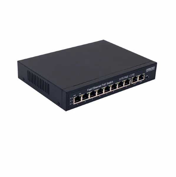PoE Коммутатор OSNOVO SW-21000(120W) PoE коммутатор Fast Ethernet на 10 RJ45 портов. Порты: 1 x FE (10/100Base-T) с PoE (до 60W, A+B) + 7 x FE (10/100Base-T) с PoE (до 30W), 2 x FE (10/100 Base-T). Соответствует ста