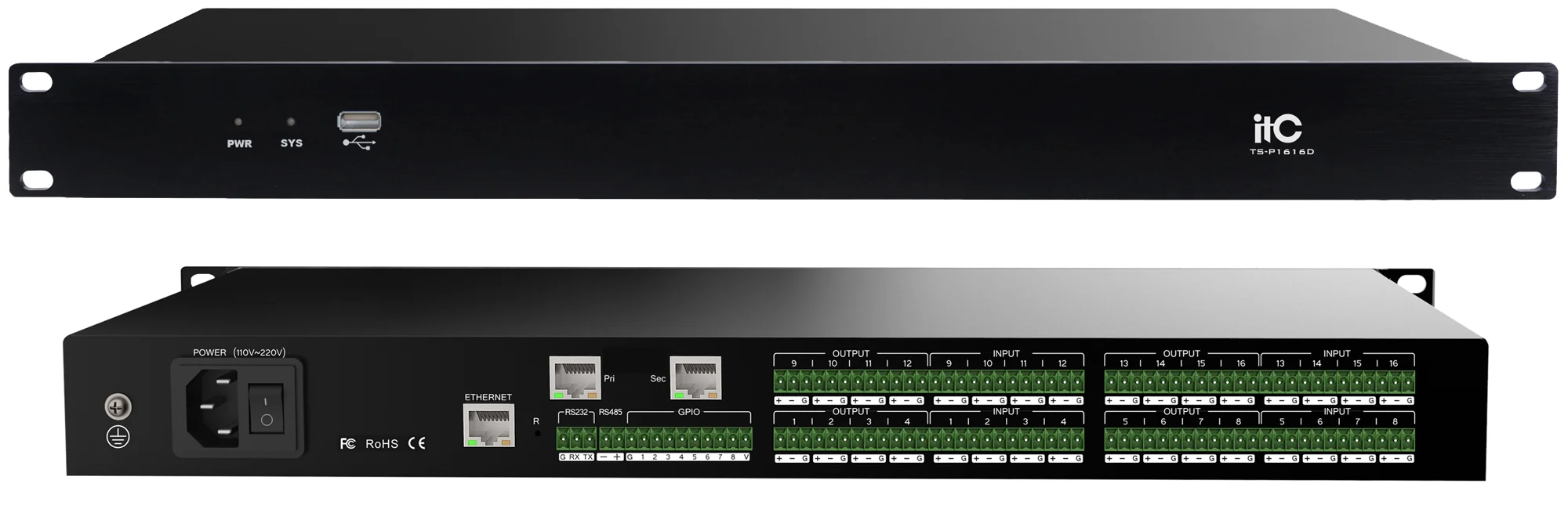 ITC TS-P1616D  Dante аудио процессор 16х16 2