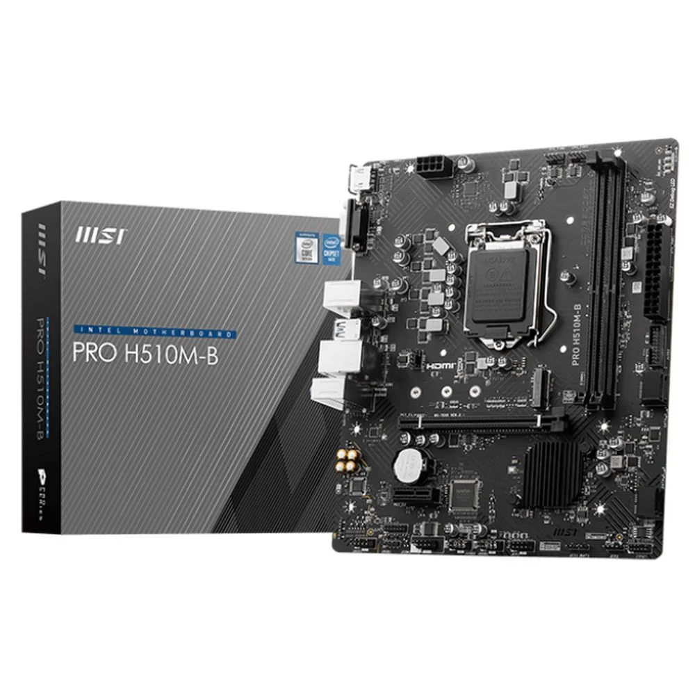 Материнская плата MSI PRO H510M-B H470, LGA1200, 2*DDR4, 1*PCIEx16, 1*PCIEx1, 1*M.2, 4*USB3.2Gen1, 8*USB2.0, 4*SATA3.0, 1G, VGA, HDMI, M-ATX, RTL