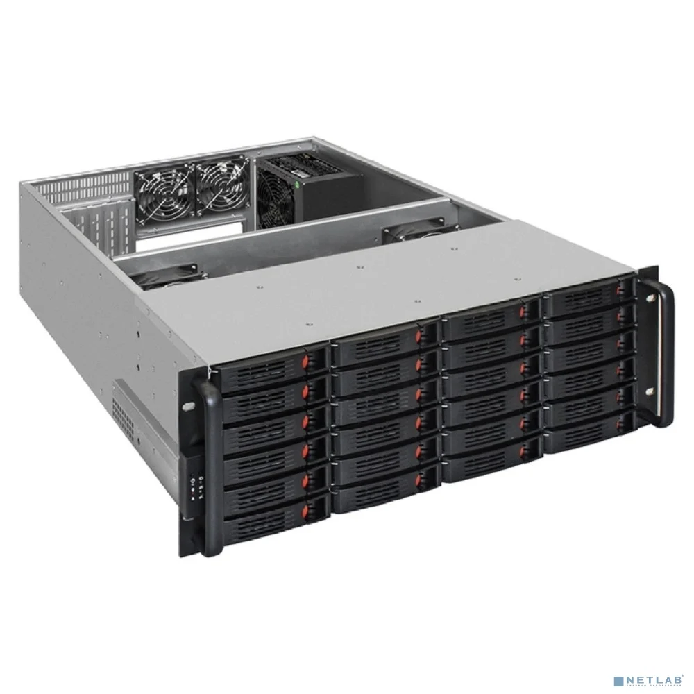 Exegate EX300124RUS Серверный корпус ExeGate Pro 4U660-HS24 <RM 19", высота 4U, глубина 660, БП 900PAS, 24xHotSwap, USB>