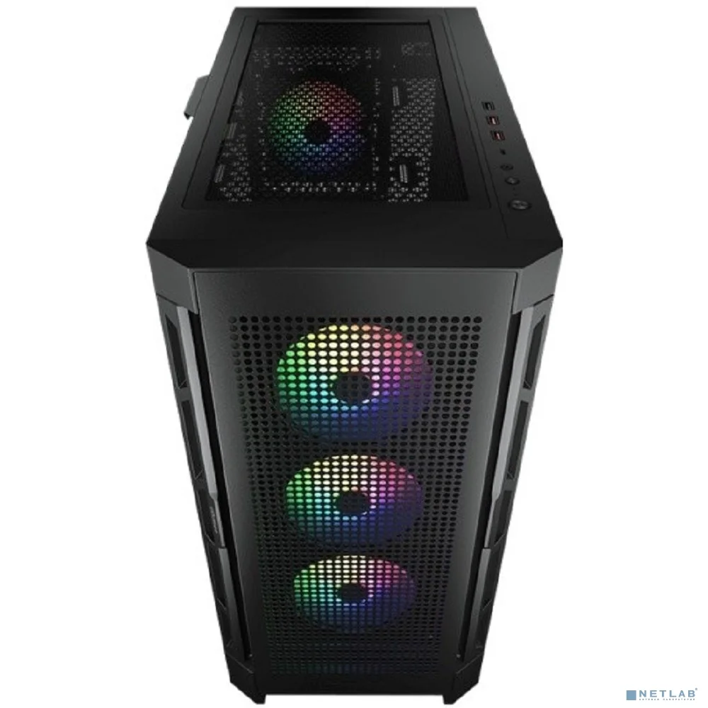 Cougar Airface Pro RGB Black 4x120MM ARGB FAN, ARGB FAN HUB, БЕЗ БП, ЧЕРНЫЙ, E-ATX