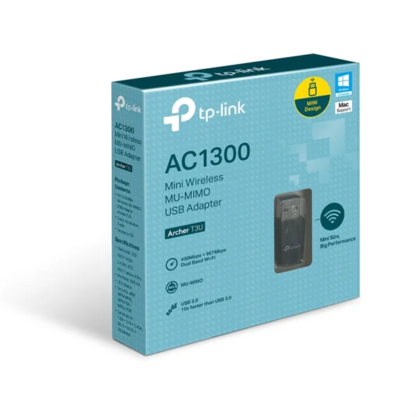 USB-адаптер TP-Link ARCHER T3U, AC1300 Mini Dual Band Wi-Fi USB Adapter 2