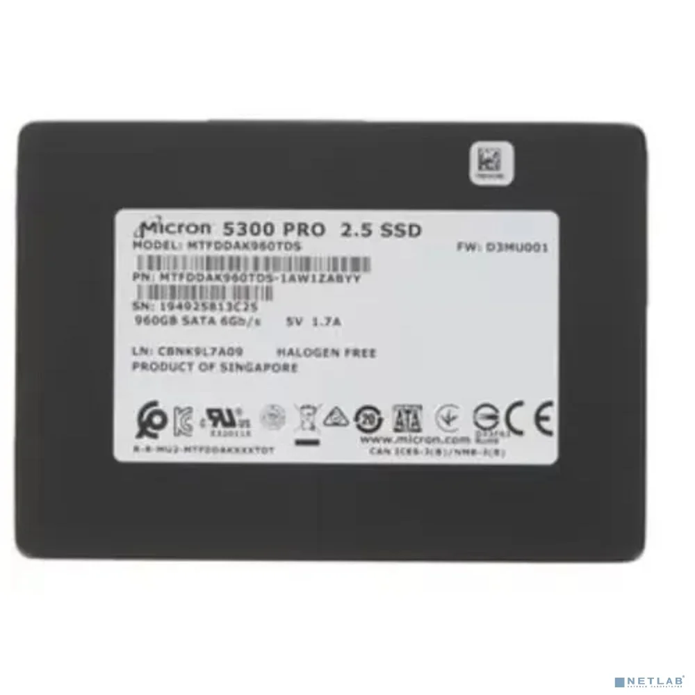 CRUCIAL SSD SATA2.5" 960GB 5300 PRO MTFDDAK960TDS-1AW1ZABYY CRUCIAL