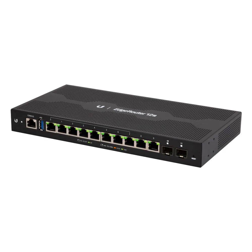 Маршрутизатор Ubiquiti EdgeRouter 12P |ER-12P| Маршрутизатор 4 ядра (1 ГГц), 10х 1G RJ45, 2х SFP, раздача PoE