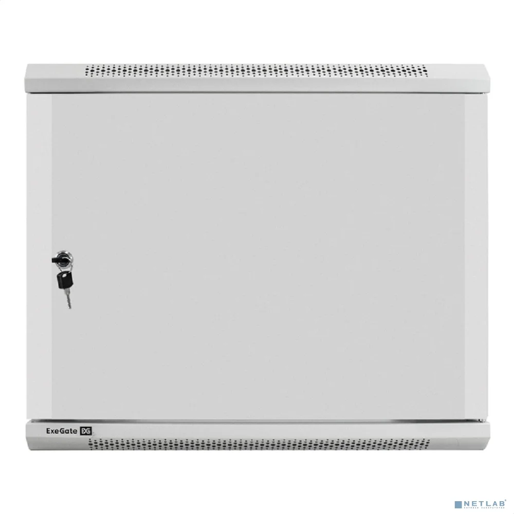 Exegate EX298614RUS Шкаф телекоммуникационный 19" настенный 9U ExeGate EC-WM-9U.600.M.GREY (19”, 9U, 600x600x500mm (ШхГхВ), передняя дверь металл, съемные боковые панели, пыле- и влагозащита IP23, све