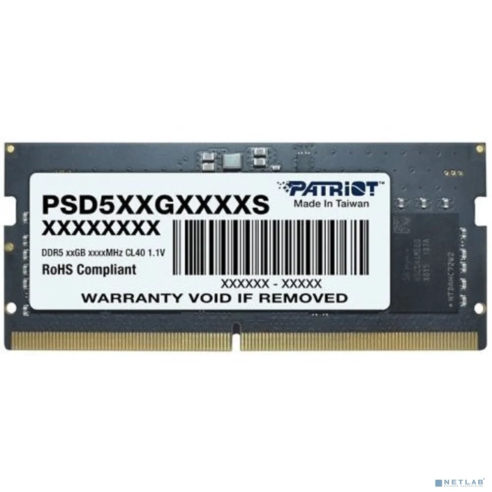 Patriot DDR5 SODIMM 8Gb 4800MHz PSD58G480041S RTL PC5-38400 CL40 260-pin 1.1В single rank
