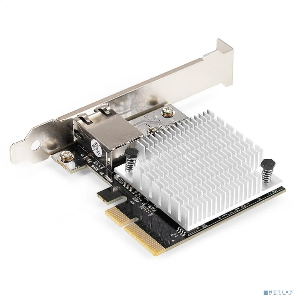 Exegate EX296225RUS Сетевой адаптер ExeGate EXE-107S (PCI-E x4 v3.0, 1xRJ45, UTP 100Mbps/1000Mbps/2.5Gbps/10Gbps Marvell AQC107S)
