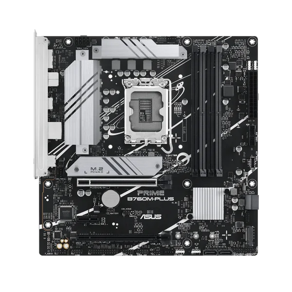 ASUS PRIME B760M-PLUS (Socket 1700, mATX, 4xDDR5(192GB), DP/HDMI 2.1, 2xPCIe 4.0x16/1xPCIe 4.0, 1xLAN (2.5GbE), 4xSATA 6Gb/s, 2xM.2, 2xUSB 3.2, 4xUSB 2.0, 1xPS/2)