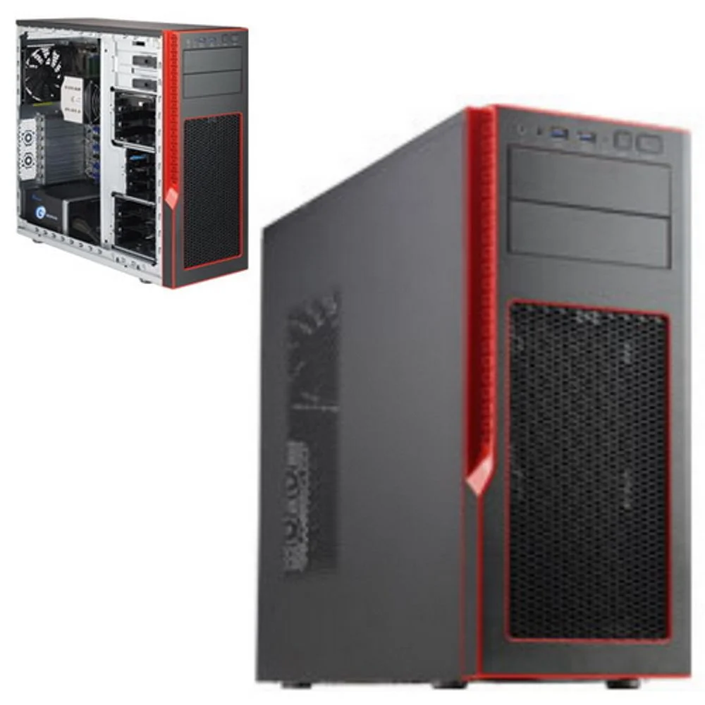 Платформа системного блока SuperMicro SYS-5039AD-T, Mid-Tower SCGS5A-753R C7Z170-SQ LGA 1151 4x 288-pin DDR4 DIMM slots 6x SATA3 ports 6x USB 3.0 ports 6x USB 2.0 ports 1x USB 3.1 Type C port 1x Thunderbolt AIC header 2 PCI-E 3.0 x16 1 PCI-E 3.0 x16 1 PCI-E 3.0 x4 2 PCI-E 3.0 x1