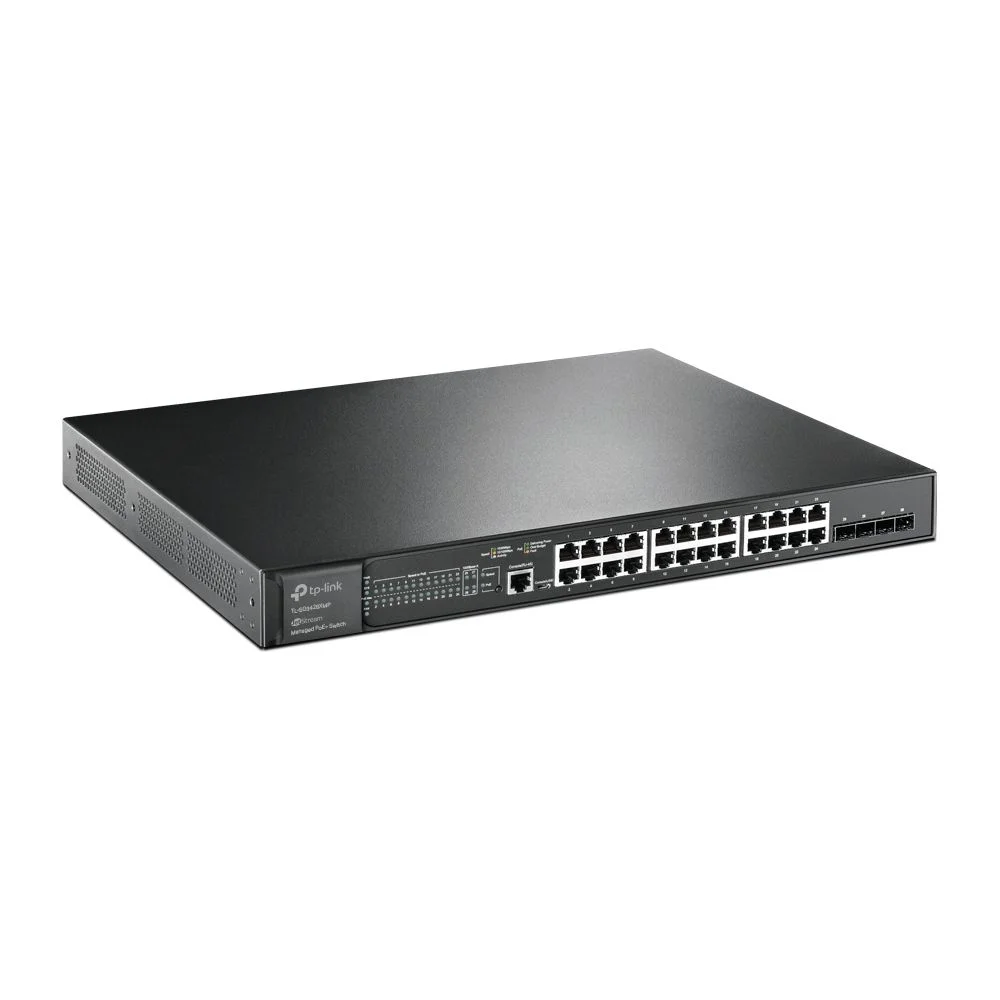 Коммутатор TP-LINK TL-SG3428XMP 24-портовый гигабитный управляемый PoE-коммутатор с 4 SFP+ портами 10 Гбит/с, поддержка PoE 802.3af/at, 1 консольный порт, установка в 19-дюймовую стойку, поддержка функций L2/L2+ (030773)
