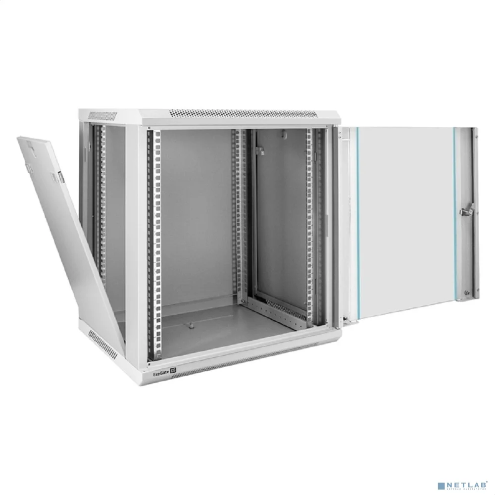 Exegate EX298603RUS Шкаф телекоммуникационный 19" настенный 12U ExeGate EC-WM-12U.450.G.GREY (19”, 12U, 600x450x635mm (ШхГхВ), передняя дверь закаленное стекло, съемные боковые панели, пыле- и влагоза