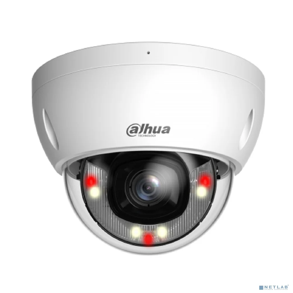 DAHUA DH-IPC-HDBW2849EP-S-IL-0280B Уличная купольная IP-видеокамера SmartDualLight 8Мп, 1/2.7” CMOS, объектив 2.8мм, видеоаналитика, микрофон, ИК 30м, LED 30м, P67, IK10, металл