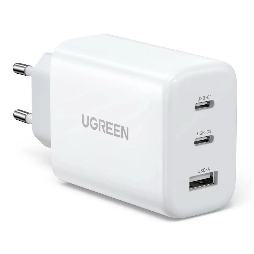 Сетевое зарядное устройство UGREEN CD275 (90496) USB-A+2*USB-C 65W Fast Charger EU. Цвет: белый