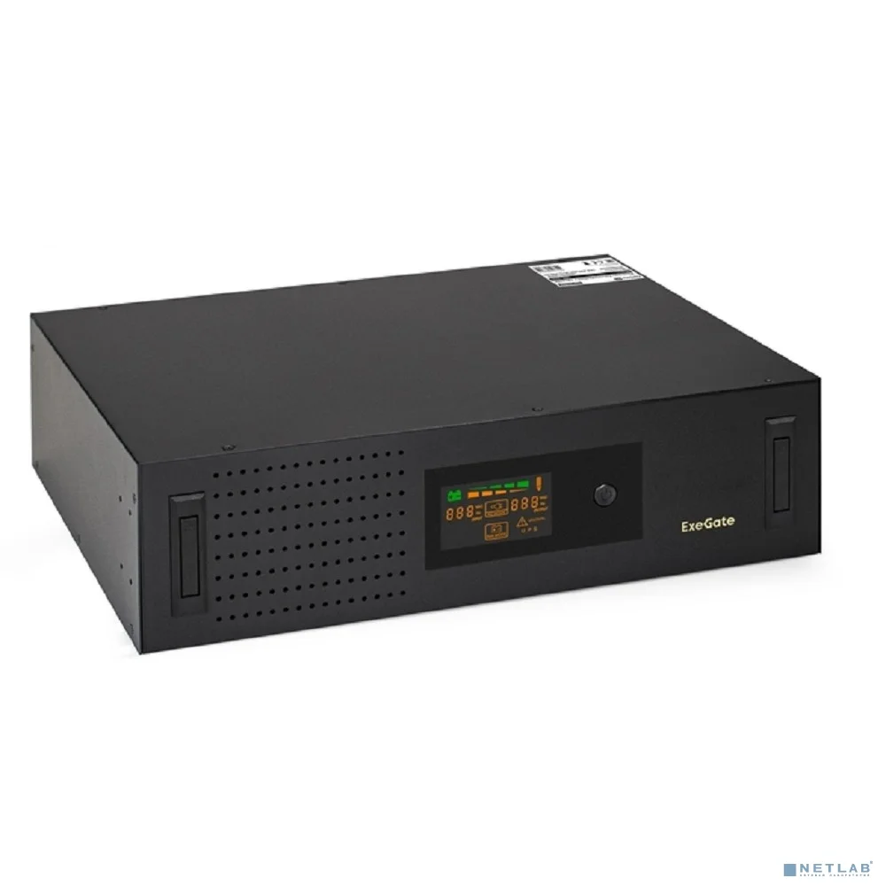 Exegate EX293852RUS ИБП ExeGate ServerRM UNL-3000.LCD.AVR.2SH.3C13.USB.3U <3000VA/1800W, Color LCD, AVR, 2*Schuko+3*C13, USB, 3U, установка в стойку, Black>