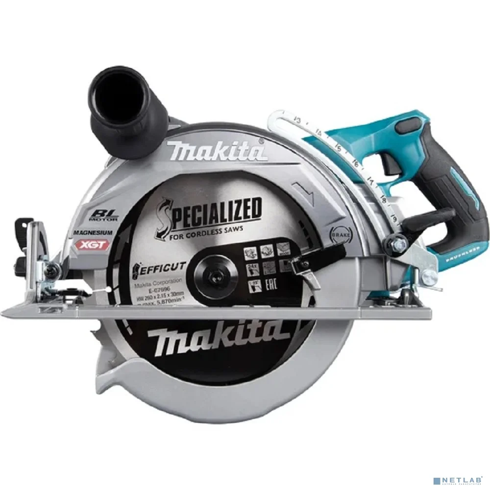 Циркулярная пила Makita RS002GZ, 260мм, аккумуляторная, 40В, без АКБ, без ЗУ