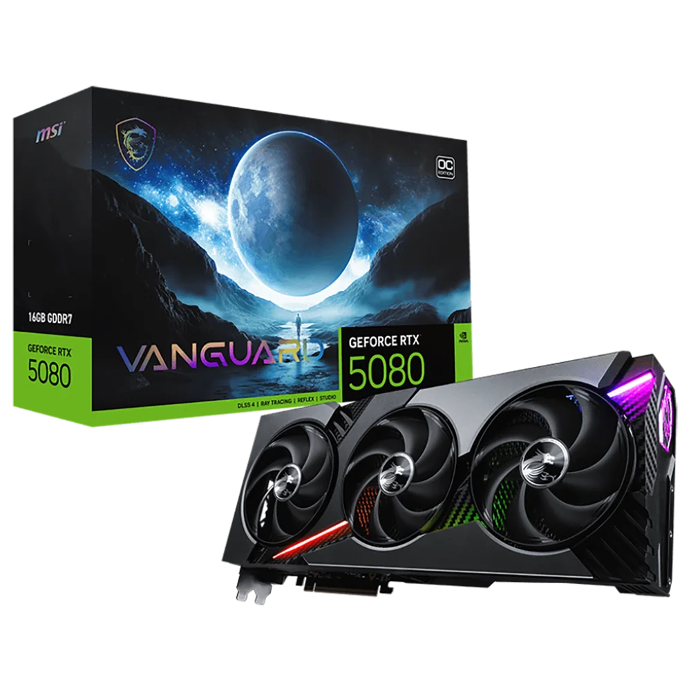 Видеокарта MSI RTX5080 VANGUARD OC 16GB GDDR7 256bit 3xDP HDMI 3FAN RTL
