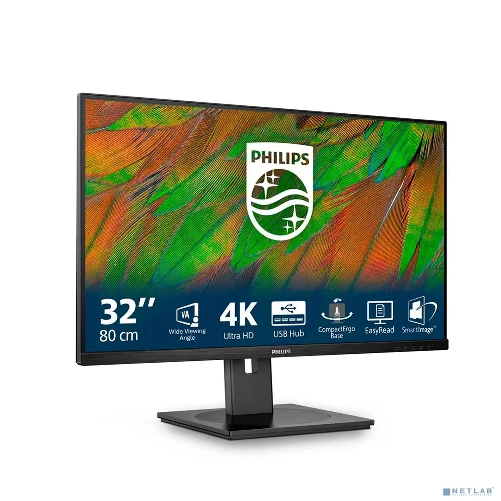 LCD PHILIPS 31.5" 32B1N3800 с поворотом экрана {VA 3840x2160 4ms 178/178 350cd 3500:1 2xHDMI2.0 DisplayPort1.2 4xUSB3.2 MM}