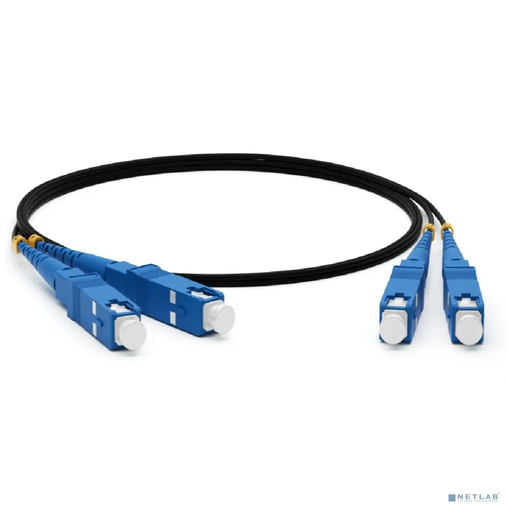 Hyperline FC-D2-9-SC/UR-SC/UR-H-15M-LSZH-BK Патч-корд волоконно-оптический (шнур) SM 9/125 (OS2), SC/UPC-SC/UPC, 2.0 мм, duplex, LSZH, 15 м, черный