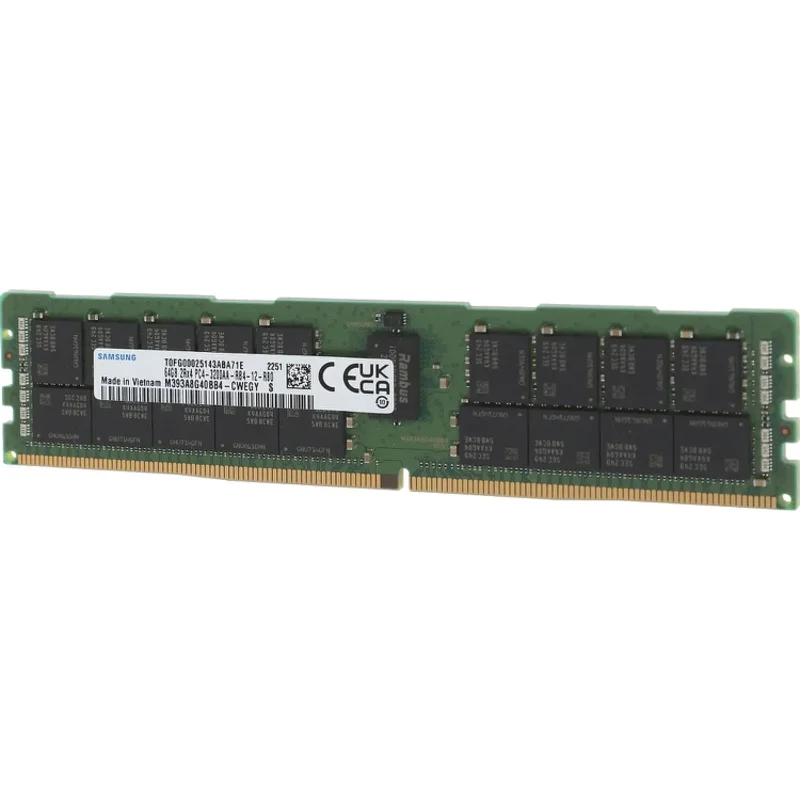Оперативная память Samsung DDR4  64GB RDIMM (PC4-25600) 3200 Mbps ECC Reg 1.2V (M393A8G40BB4-CWE) 1 year, OEM, clean pull