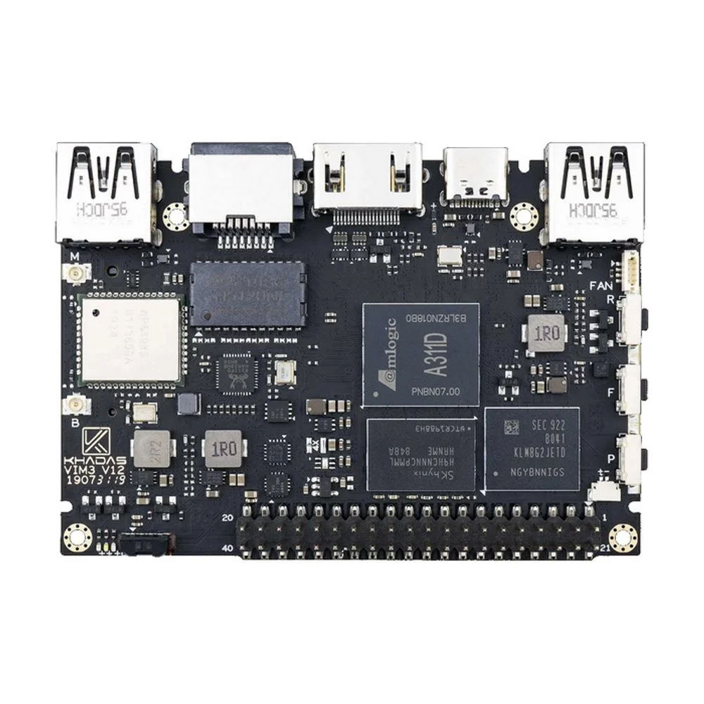 Одноплатный компьютер Khadas VIM3 Basic Amlogic A311D with 5.0 TOPS NPU, 2GB LPDDR4/X, 16GB eMMC, AP6398S, KVIM3-B-002