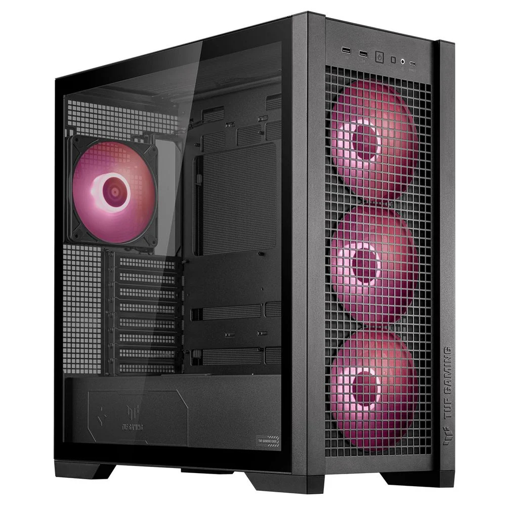 Корпус ASUS TUF GAMING GT302 TG ARGB BLACK (90DC00I0-B19000) GT302/ARGB FANS/BLK