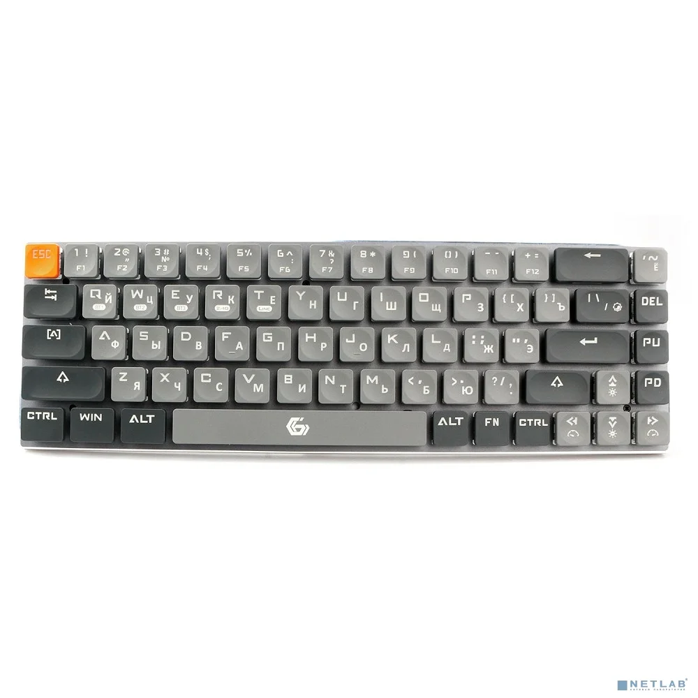 Клавиатура беспроводная Gembird KBW-7, 68кл, Rainbow, синие свитчи, BT 5.0/2.4/USB, серая 2