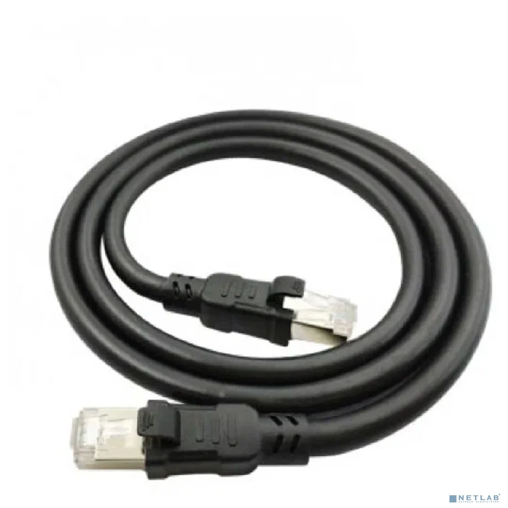 Cabeus PC-ARM-FTP-RJ45-Cat.6a-1m-PE Патч-корд F/UTP, категория 6a, 2xRJ45/8p8c, экранированный, армированный гофрированной стальной лентой, черный, РЕ, внешний, 1м