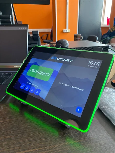 Система бронирования переговорных комнат Uticlock Black (UCI-1052) Led-индикатор по всему периметру, камера, экран 10" HD, Android 10, Rockchip, 1xLAN (POE), 2xUSB, 1xmicroUSB для ADB, Wi-Fi 802.11ac 2,4/5Ghz, черный\белый, гарантия 1 год ( 5