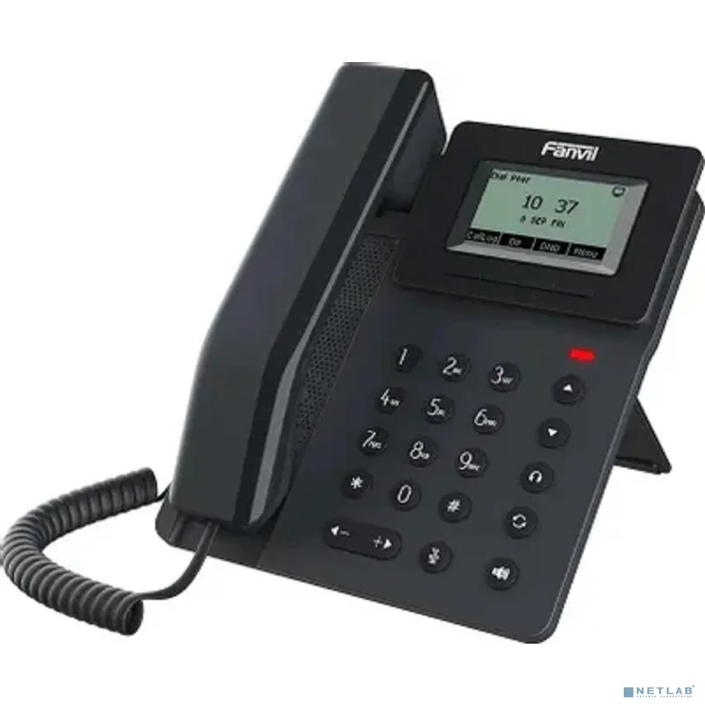 SIP-Телефон Fanvil V50P (Замена X301/X301P), 2 SIP-акк., 2,3", 132x64 Ч/Б экран, POE, БП в комп., 2x100 Mbps