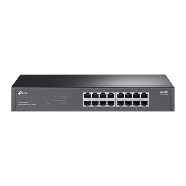 TP-Link LS1016G Коммутатор с 16 гигабитными портами для размещения на столе или в стойке