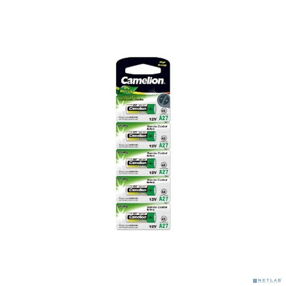 Camelion LR27A BL-5 Mercury Free (A27-BP5, батарейка,12В)(5шт. в уп-ке)