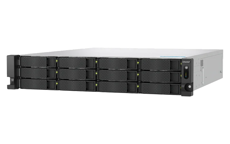 Системы хранения данных QNAP ENTERPRISE 2U/12bay 6C 5,1GhzCPU/16Gb(up128)/upto 108HDD with TL-R1620Sep/SATA(3,5" 2,5")/2xM.2/2xUSB3.2/3xExp.slot/2x2,5Gb 2X10Gb(BASE-T)/2xPS/no rail(RAIL-B02)/5YW TS-h1277AXU-RP-R5-16G-EU-RU