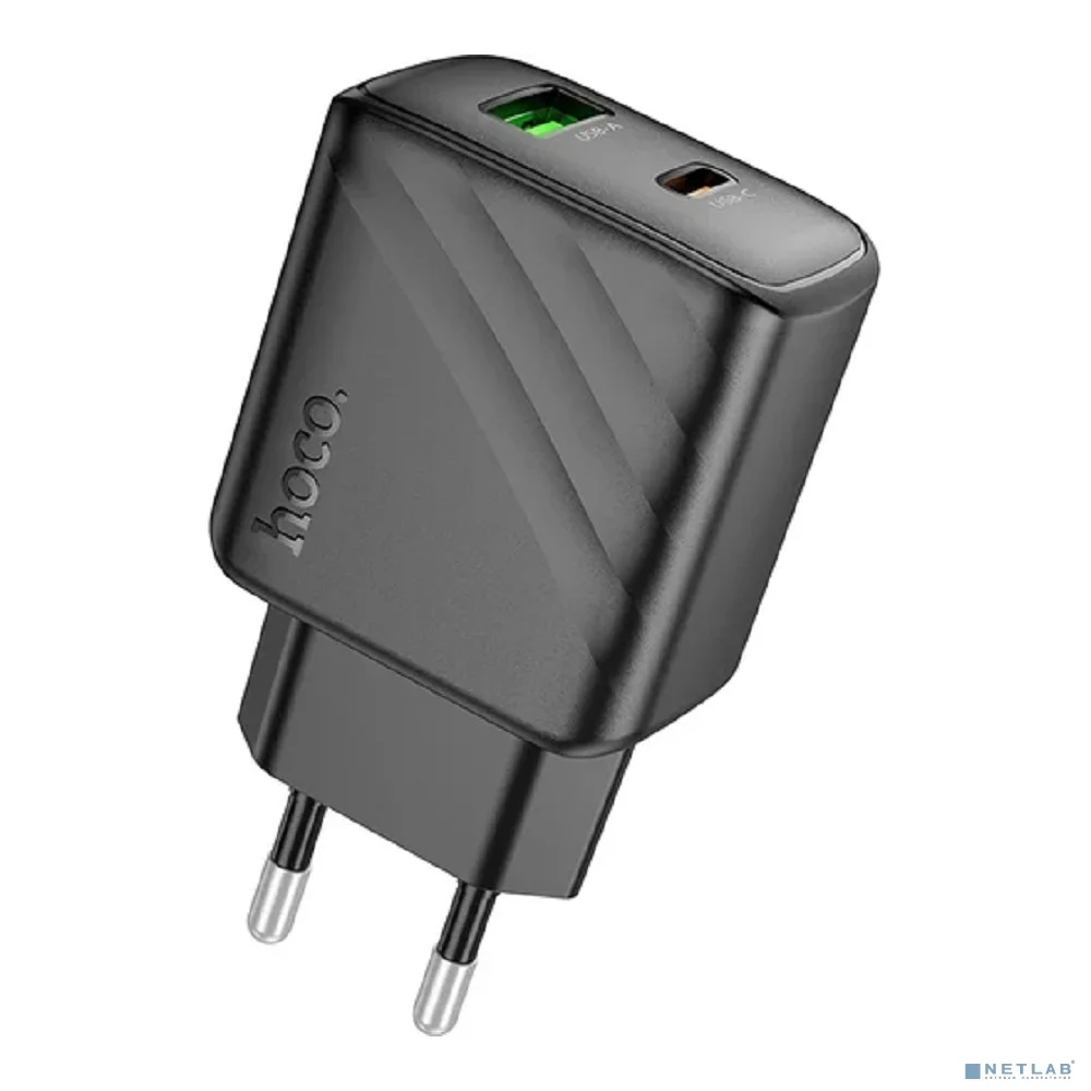 HOCO Зарядное устройство Hoco 30Вт GaN, 3А, QC3.0/PD, 1xUSB, 1xType-C, CS23A, черный, коробка