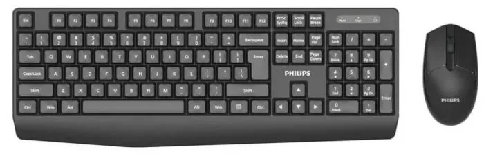 Аксессуары Philips Беспроводной Комплект  SPT6337, 2.4 GHz 104 клав/3 кнопки, 1600dpi, русская заводская раскладка, чёрный