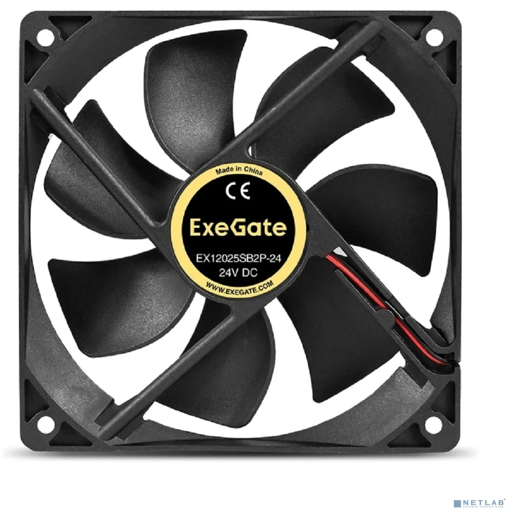 Exegate EX295211RUS Вентилятор 24В DC ExeGate EX12025B2P-24 (120x120x25 мм, 2-Ball (двойной шарикоподшипник), 2pin, 2150RPM, 35.3dBA)