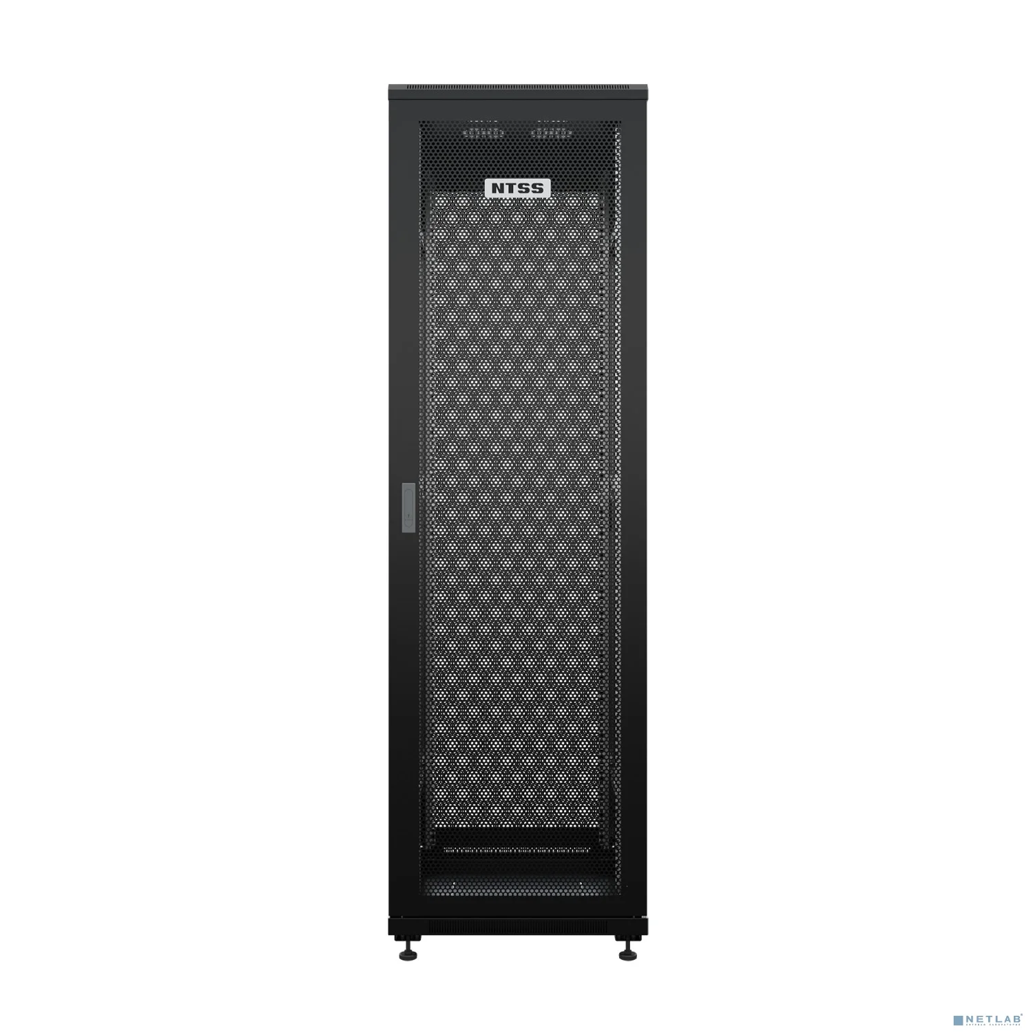 NTSS Шкаф напольный универсальный серверный NTSS R 18U 600х800мм, 4 профиля 19, двери перфорированная и перфорированная, боковые стенки съемные, регулируемые опоры, разобранный, черный RAL 9005 NTSS-R