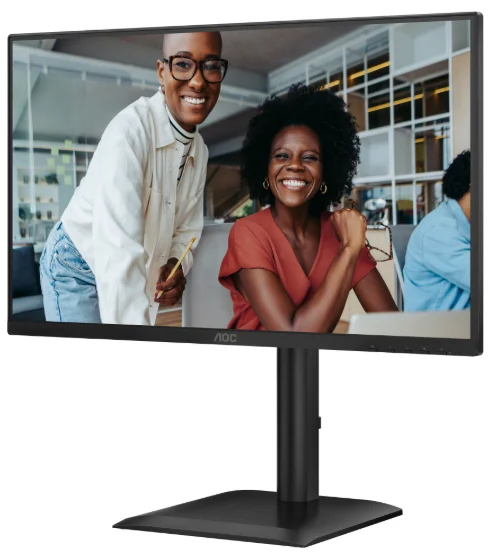 Монитор 23,8" AOC 1920x1080 WLED 16:9 IPS 300cd, 1500:1, 20M:1, 4ms, 178°/178°, VGA, HDMI, DP, USB hub: USB3.2x4, USB3.2-B, 120Hz, Speakers, Tilt, Height, Swivel, Pivot, Internal, VESA, Black, 3y 4