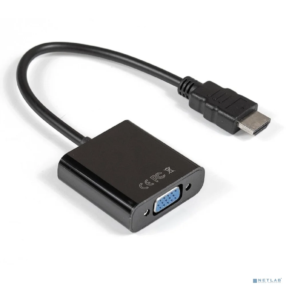 Exegate EX284926RUS Кабель-переходник HDMI-VGA ExeGate EX-HDMIM-VGAF-0.15 (19M/15F, 0,15м)