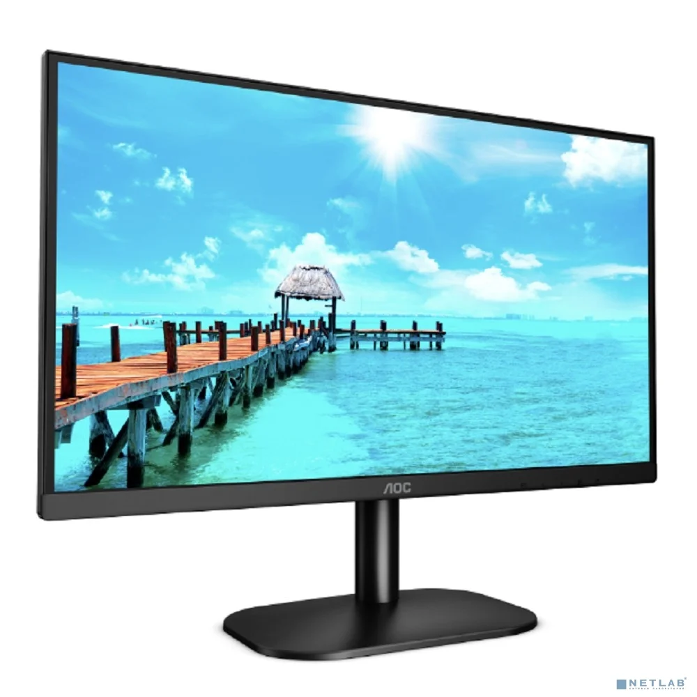 LCD AOC 23.8" 24B2XD черный {IPS 1920x1080 75Hz 4ms 16:9 250cd 178/178 1000:1 8bit(6bit+FRC) D-Sub DVI Adaptive-Sync FllickerFree VESA}