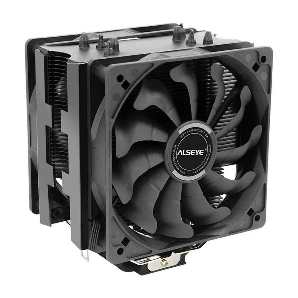 Вентилятор ALSEYE S120D-B Universal, TDP 135W, 2x120FAN, 4 heat pipe, PWM, RTL{20} (874258)