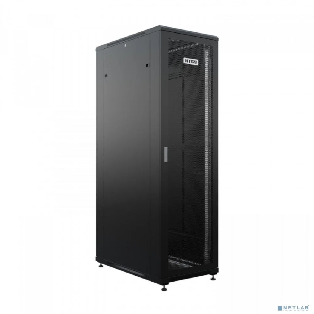 NTSS Шкаф напольный универсальный серверный NTSS R 47U 600х1000мм, 4 профиля 19, двери перфорированная и перфорированная, боковые стенки съемные, регулируемые опоры, разобранный, черный RAL 9005 NTSS- 2