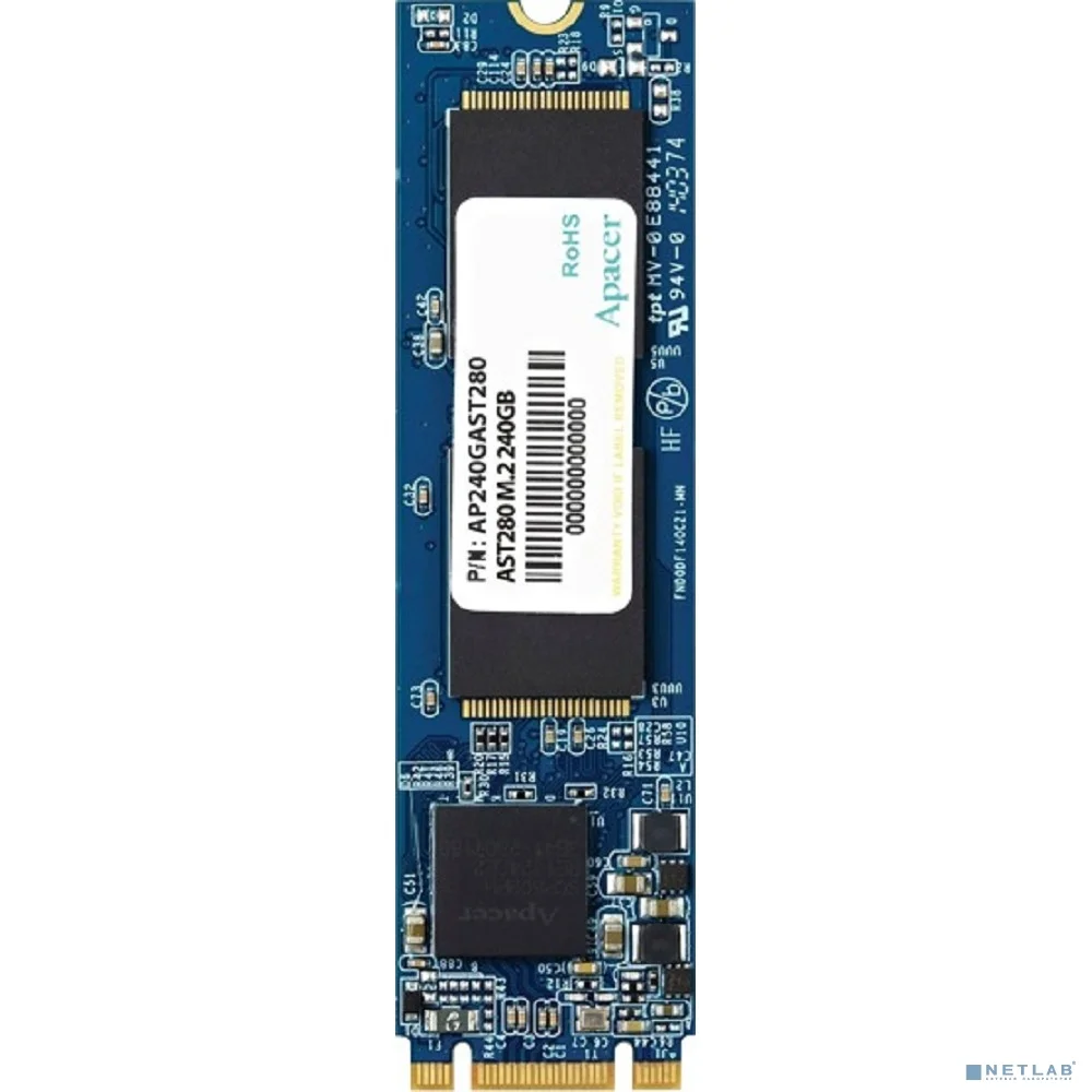 Твердотельный накопитель Apacer SSD AST280 480Gb SATA M.2 2280, R520/W495 Mb/s, 3D TLC, MTBF 1,5M, 280TBW, Retail, 3 years (AP480GAST280-1)