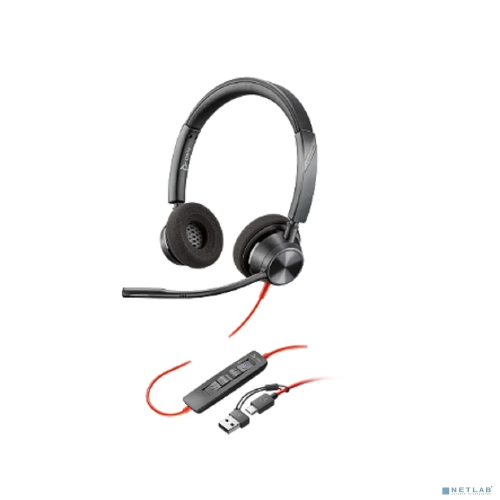 Poly BW 8X220AA 3320 Stereo -M USB-C HS +USB-C/A Гарнитура проводная