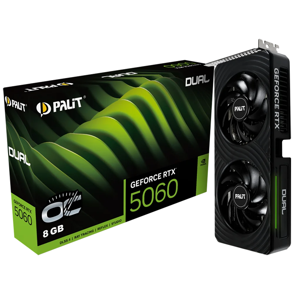 Видеокарта Palit RTX5060 DUAL OC 8GB GDDR7 128bit 3xDP HDMI 2FAN RTL
