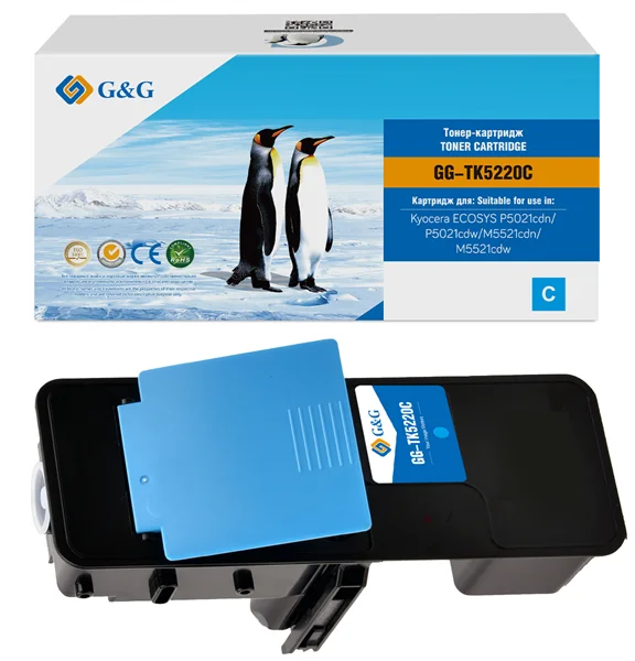 Тонер-картридж G&G GG-TK5220C голубой (1200стр.) для Kyocera ECOSYS P5021cdn/P5021cdw/M5521cdn/M5521cdw