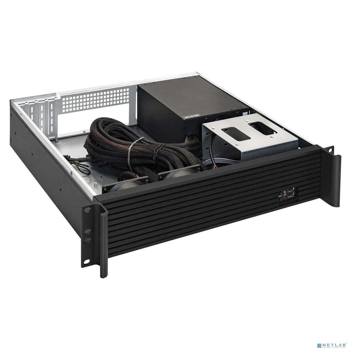 Exegate EX293318RUS Серверный корпус ExeGate Pro 2U350-03 <RM 19", высота 2U, глубина 350, БП 1100ADS, USB>